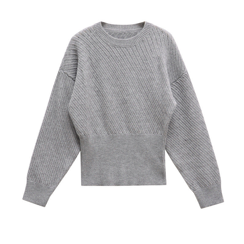 Short Knitted Long Sleeve Sweater