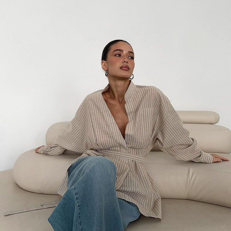 Long Sleeves Tied Top