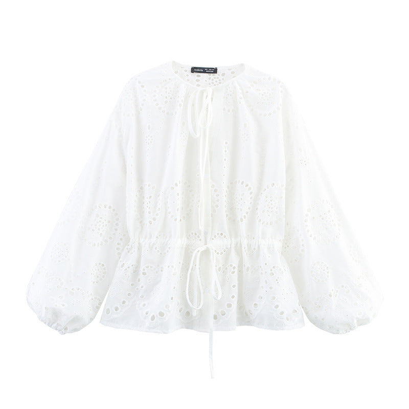 Embroidered Lantern Sleeve shirt