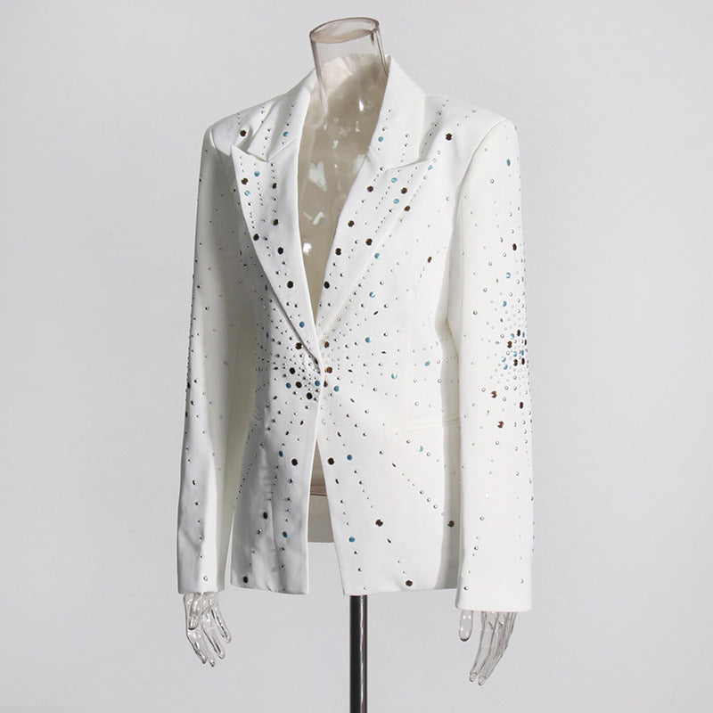 Anzug im europäischen und amerikanischen Stil im Schwerindustrie-Farb-Strass-Design