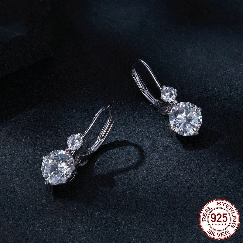 S925 Sterling Silver 1 Karat Moissanite Ear Clip
