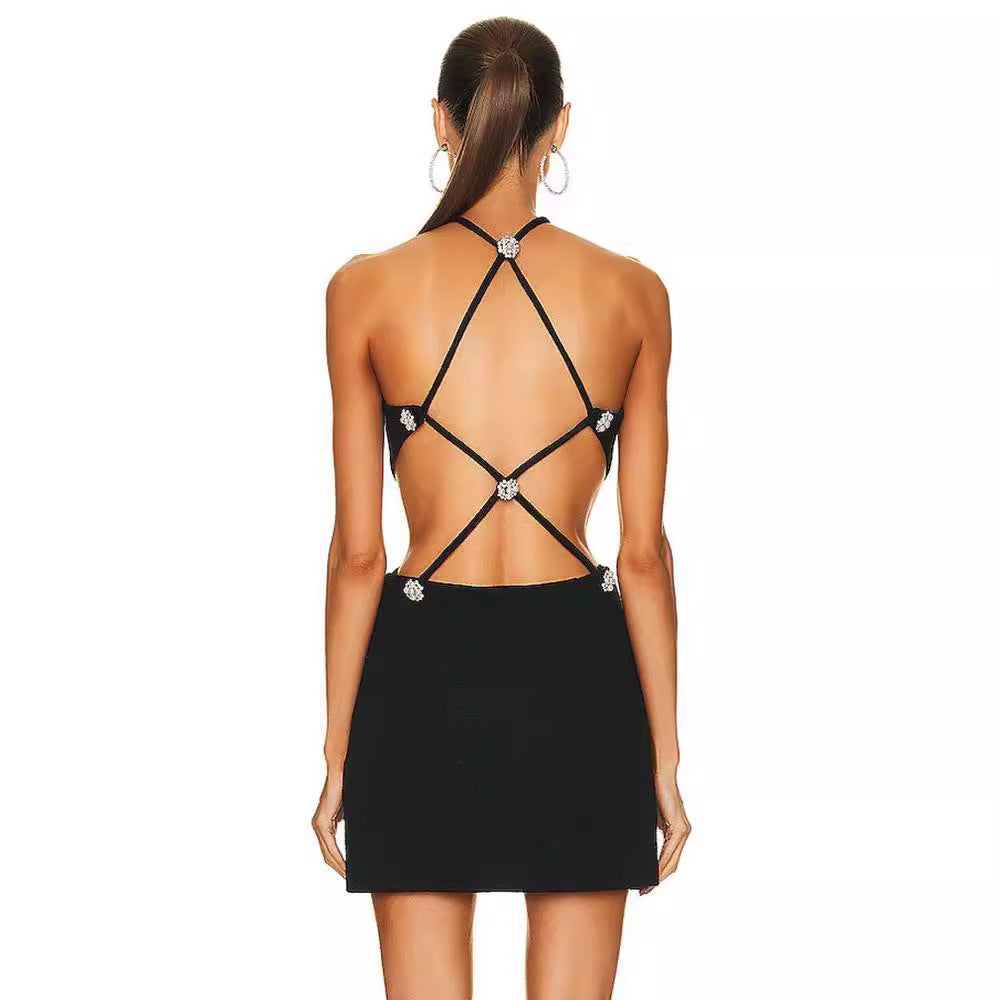 Rhombus Back Short Dress