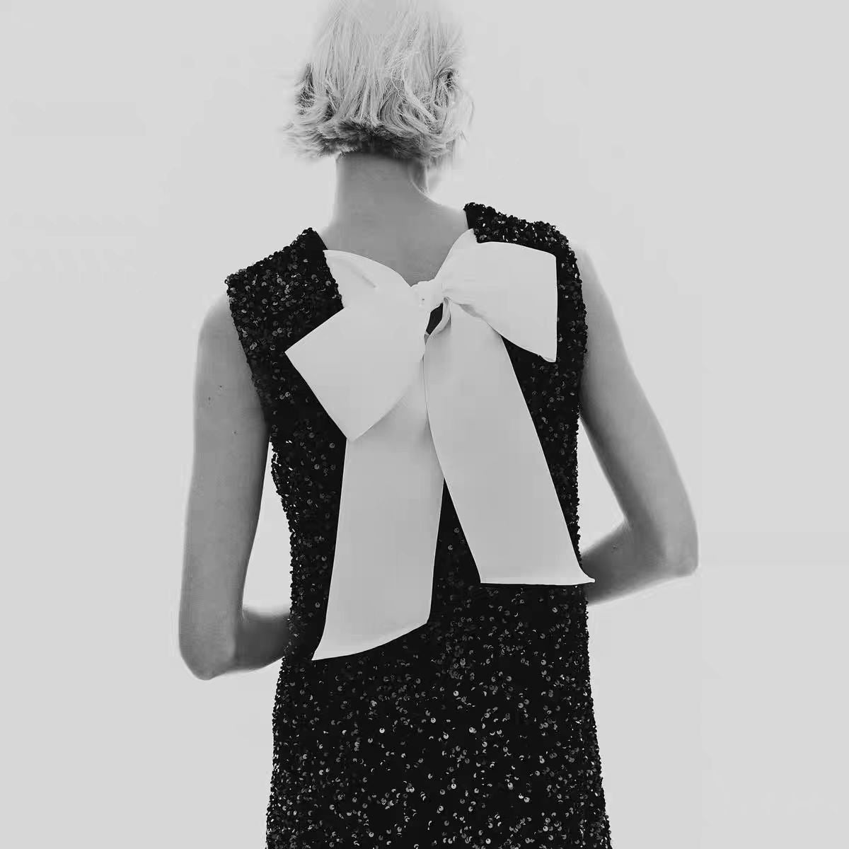 Shiny Lace-up Bow Dress