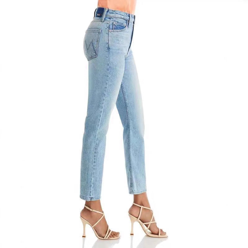 High Waist Stretch Cropped Jeans