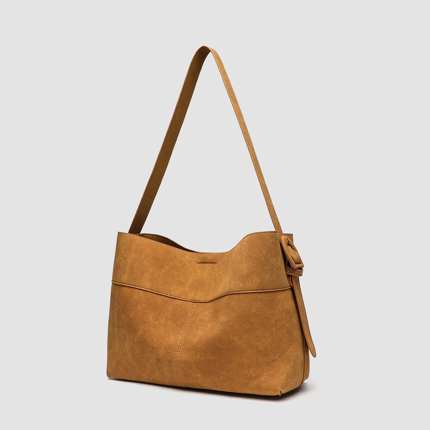 Brown Retro Large Bucket Bag