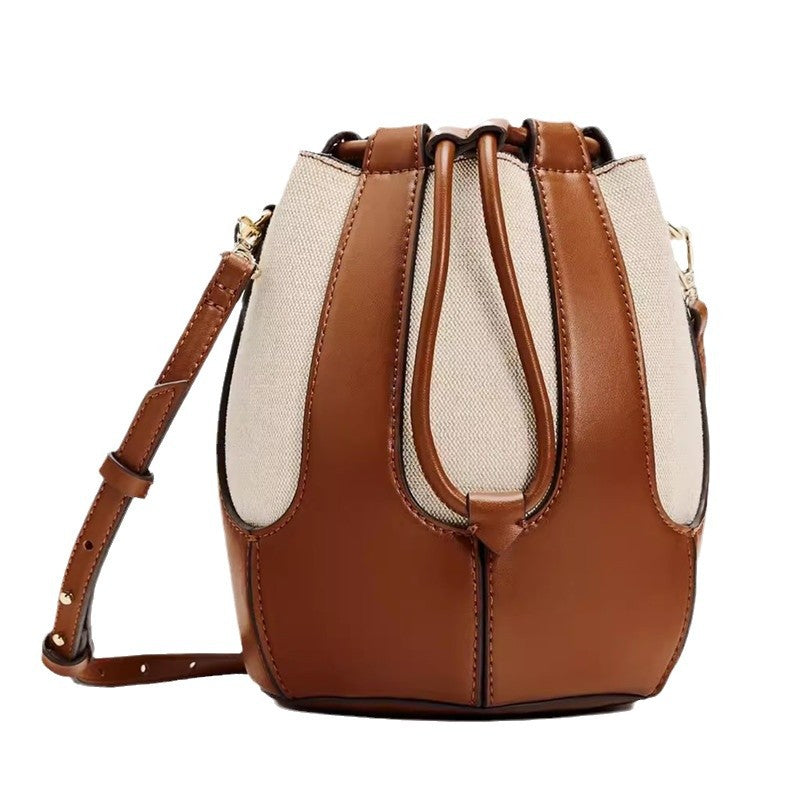 Canvas Crossbody Bucket Bag