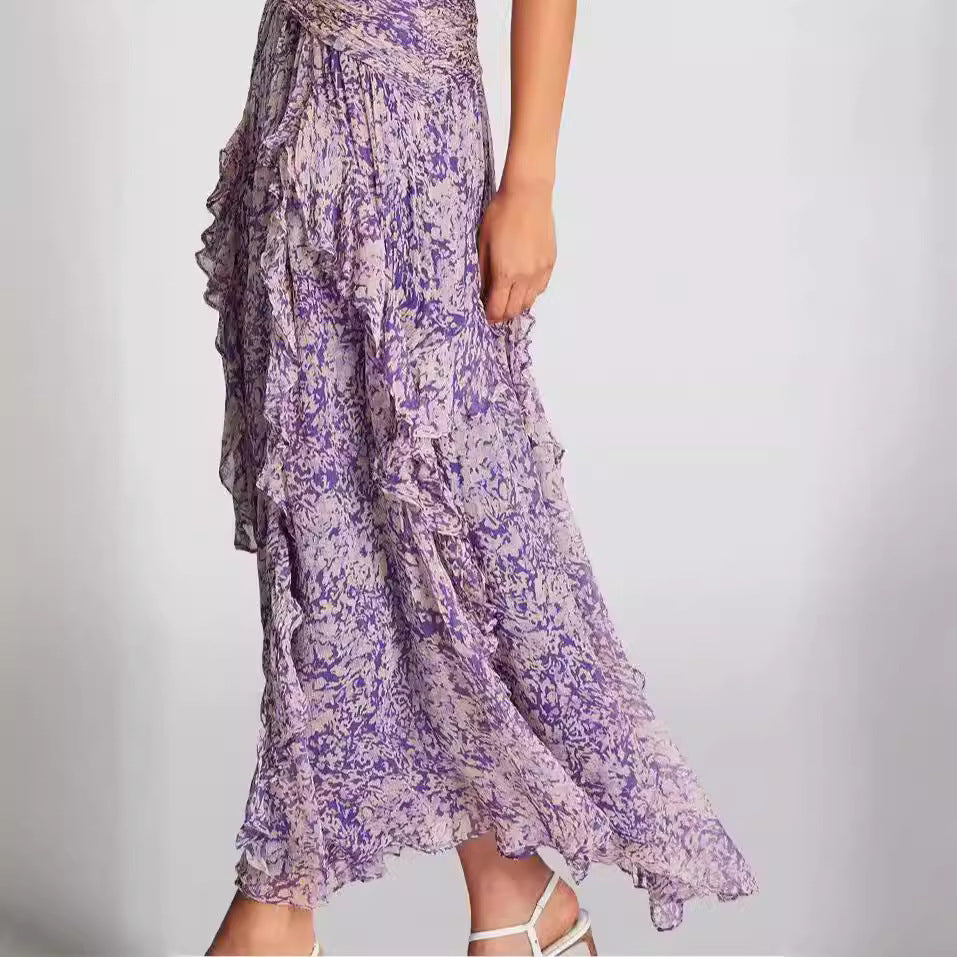 V-neck Chiffon Dress