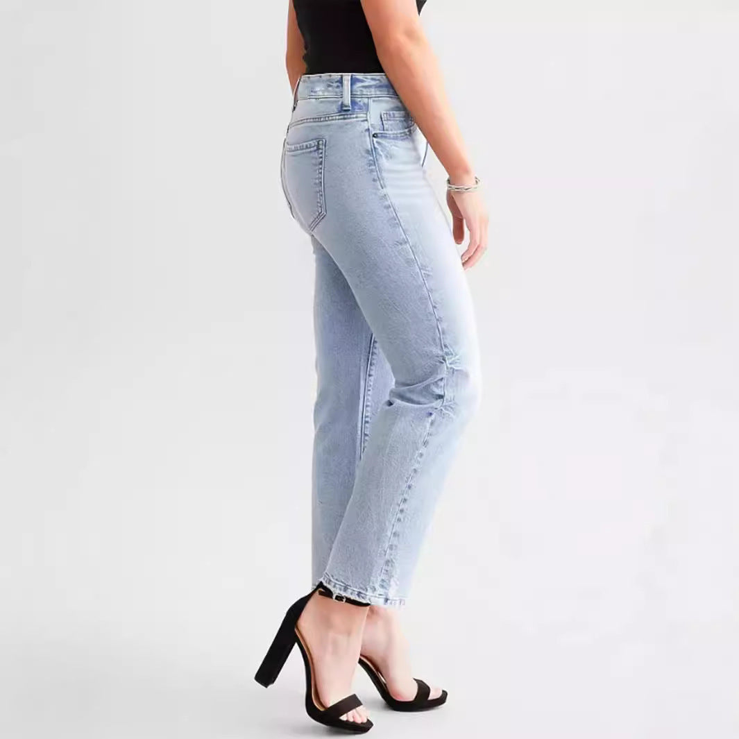 High Waist Elastic Jeans