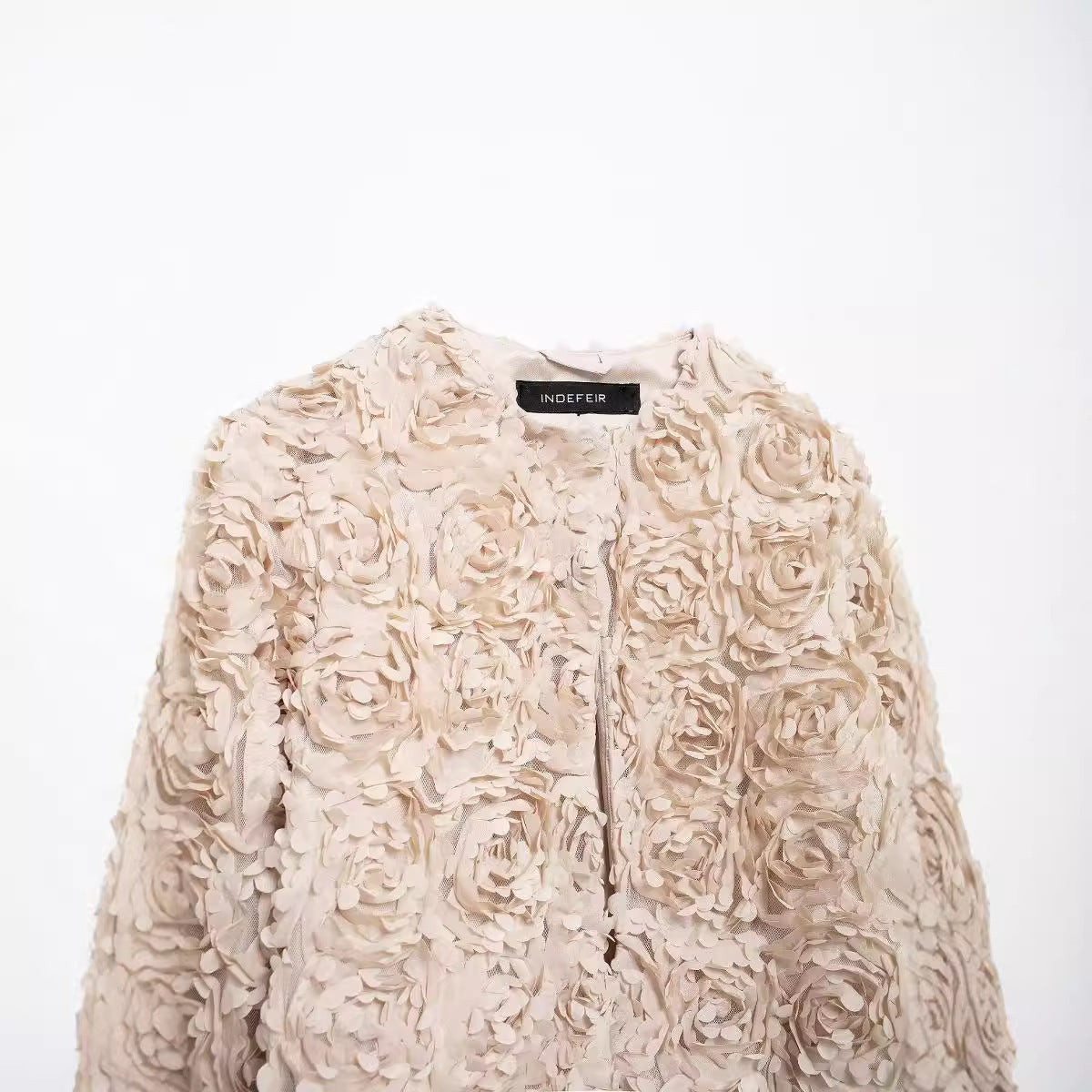 Short Textured Floral Casual Jacket
