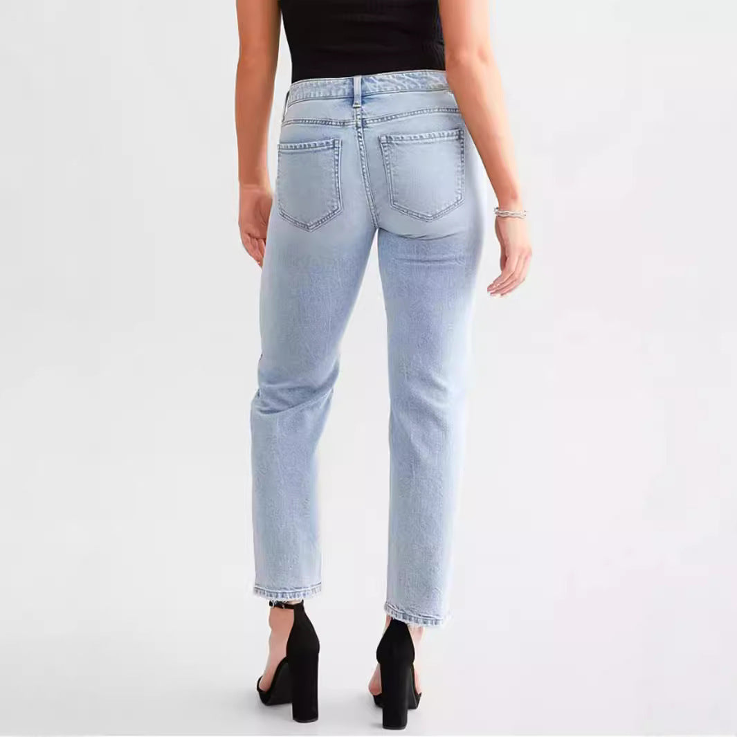 High Waist Elastic Jeans