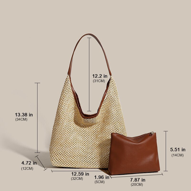 Straw Woven Tote Bag