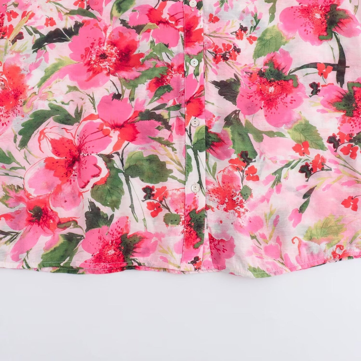 Women's Flower Print Long Sleeve Loose Shirt