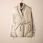 Simple V-neck Waistcoat Outerwear Glossy Cotton Vest Jacket