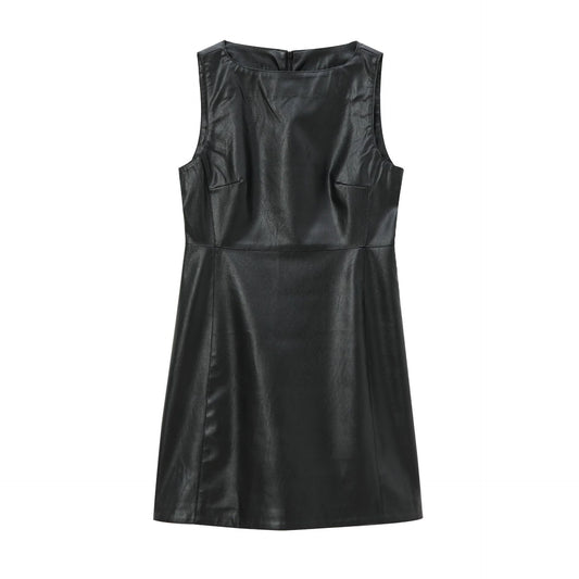 Leather Sleeveless Dress