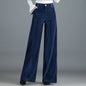 Gold Silk Striped Velvet Wide Leg Pants Women