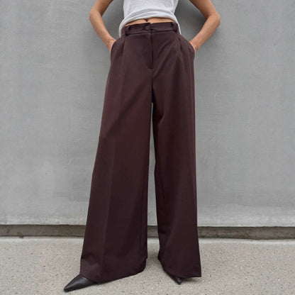 High Waist Draped Suit Pants