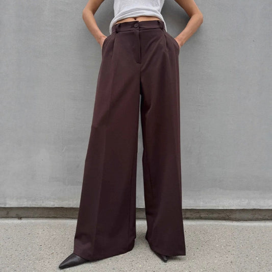 High Waist Draped Suit Pants
