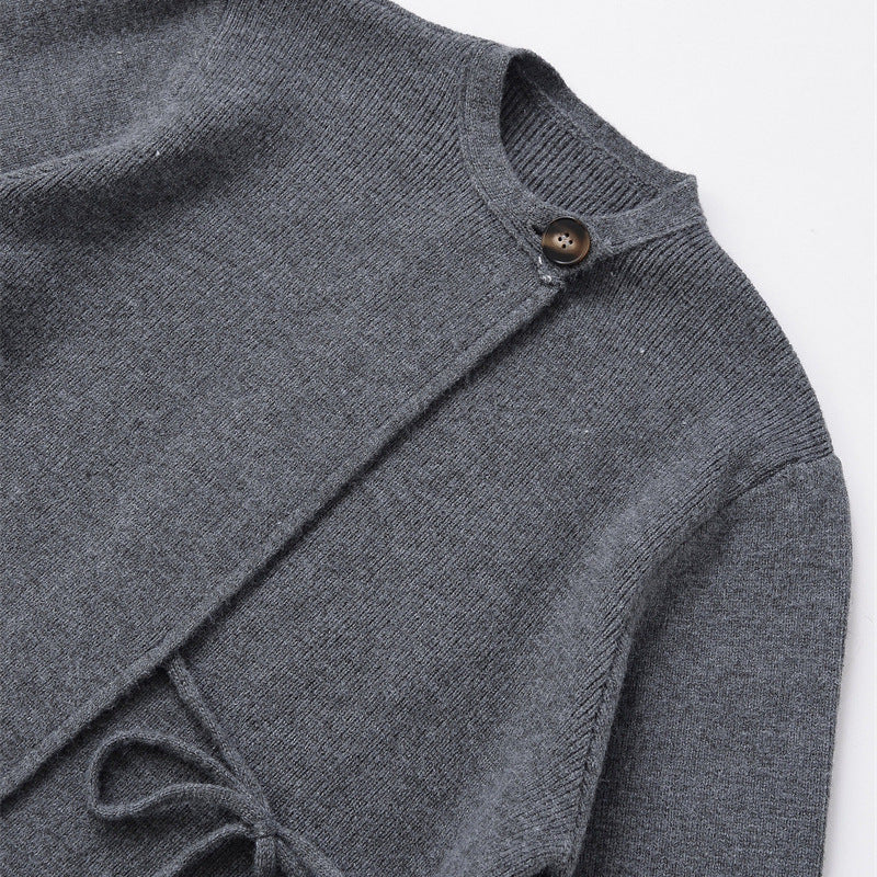 Knitted Slit Sleeve Cardigan