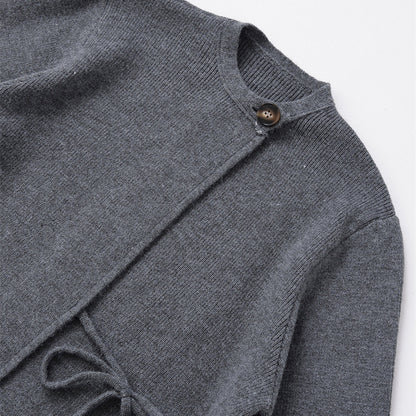 Knitted Slit Sleeve Cardigan