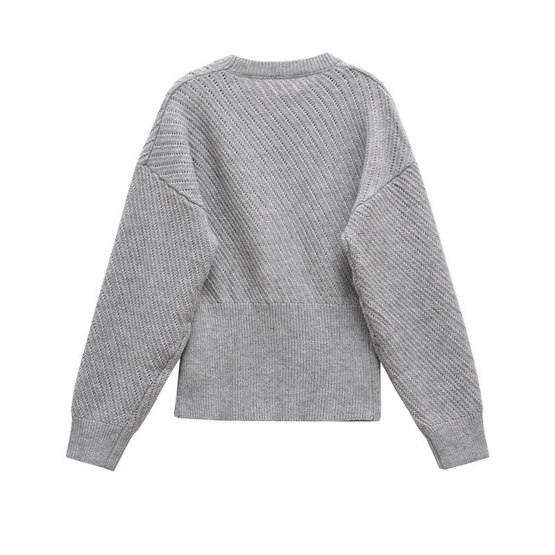 Short Knitted Long Sleeve Sweater