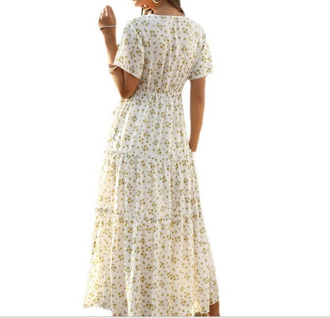 Ruffled Floral Bohemian Dress Women