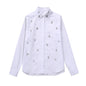 New Fall Women's Clothing European And American Style Jewelry Inlaid Poplin Shirt