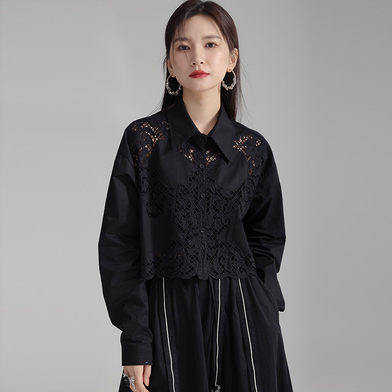 Autumn New Hollow Crocheted Shirt For Women