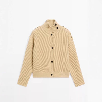 Chunky Knit Turtleneck Cardigan