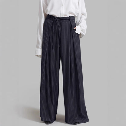 High Waist Striped Baggy Pants