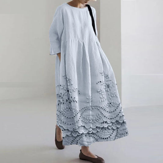 3D Printing Fashion Plus Size Loose Casual Long Sleeves Dress