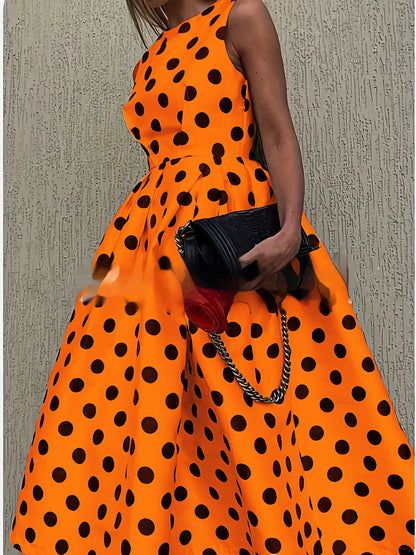 Women's Sleeveless Polka Dot Dots Dress