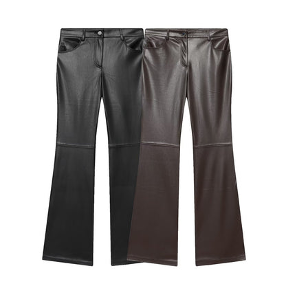 Flared Leather Pants Pants