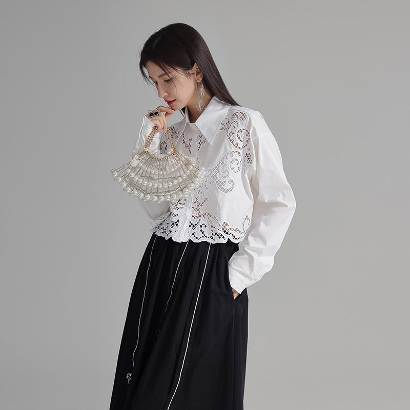 Autumn New Hollow Crocheted Shirt For Women