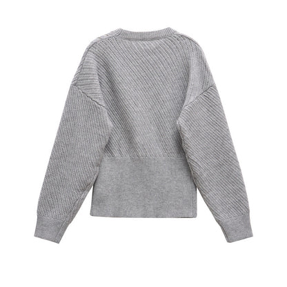 Short Knitted Long Sleeve Sweater