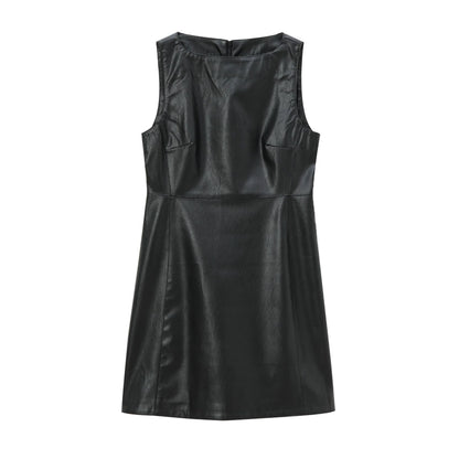 Leather Sleeveless Dress