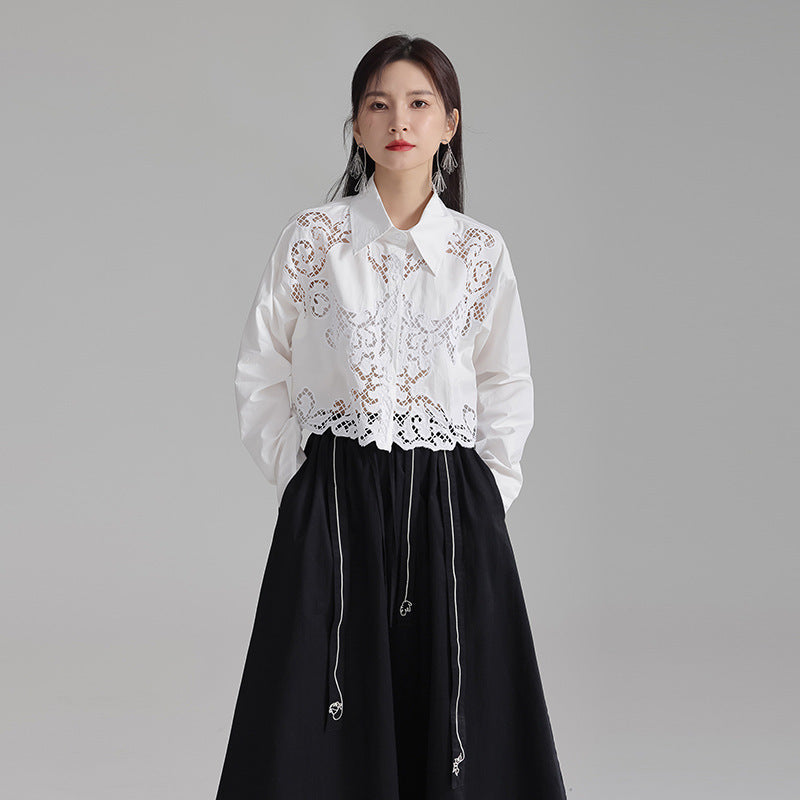 Autumn New Hollow Crocheted Shirt For Women