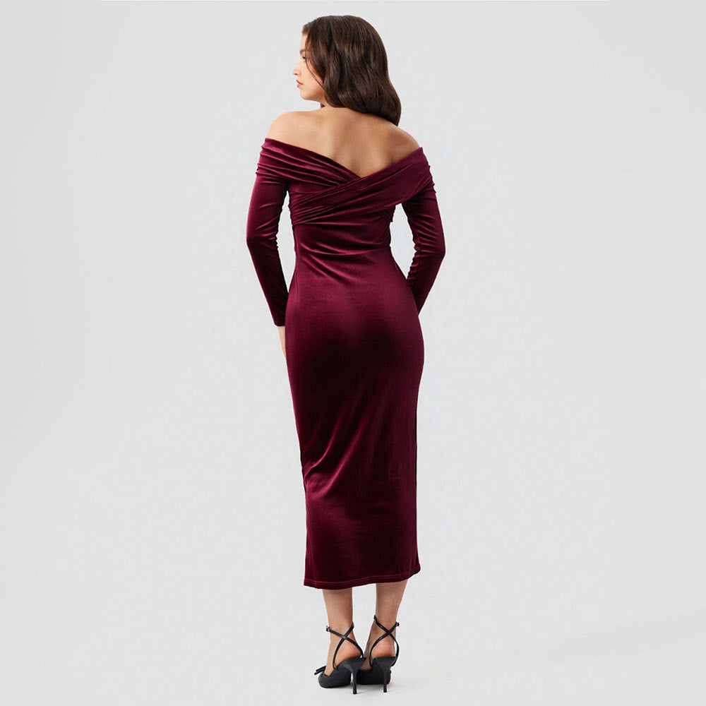 Velvet Bodycon  Long Dress