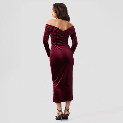 Velvet Bodycon  Long Dress