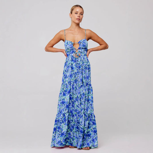 Printed Stitching Multi-color Dress