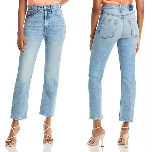 High Waist Stretch Cropped Jeans