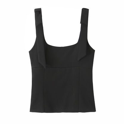 Bowknot-decorative Stretch Top