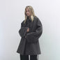 Loose fitting belted mid length coat