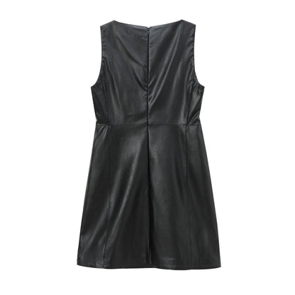 Leather Sleeveless Dress