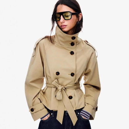 Double Breasted Short Trench Coat