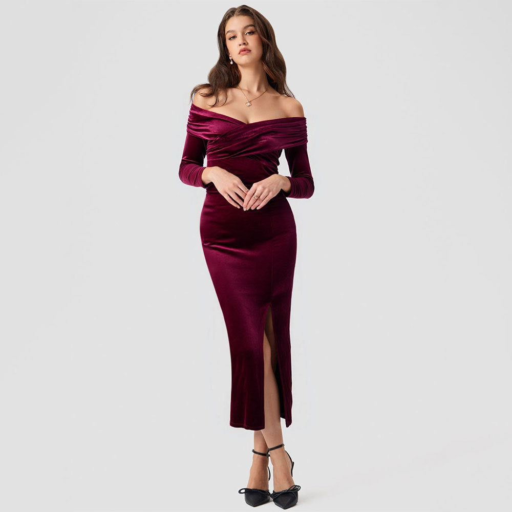 Velvet Bodycon  Long Dress