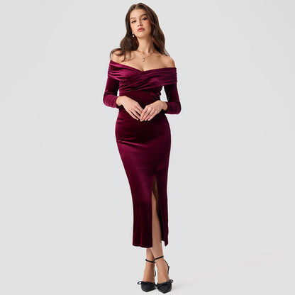 Velvet Bodycon  Long Dress