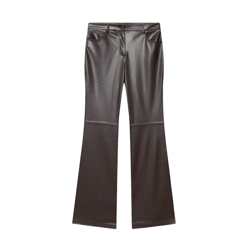 Flared Leather Pants Pants