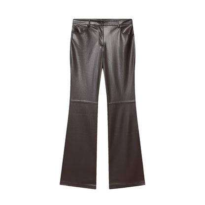 Flared Leather Pants Pants