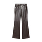 Flared Leather Pants Pants