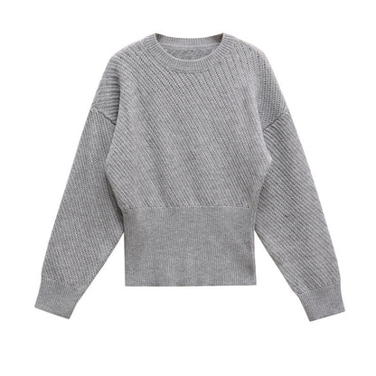 Short Knitted Long Sleeve Sweater
